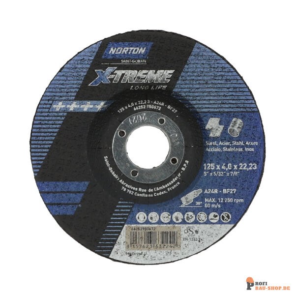 nortonschleifmittel/NORTON_schleifmittel_66252950672 Grinding wheel Angle Grinder Norton X TREME LIFE METAL INOX 125x4x22.23_144634